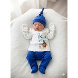 Erkek Bebek Baskılı 5'li Hastane Cıkıs Seti - Mavi - 0 - 3 Ay