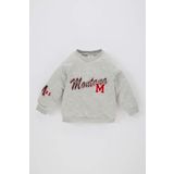 Erkek Bebek Baskılı Bisiklet Yaka İçi Yumuşak Tüylü Sweatshirt