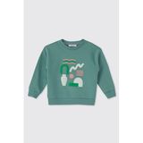 Erkek Bebek Baskılı Yeşil Sweatshirt 0-6 Ay (56-62 cm)