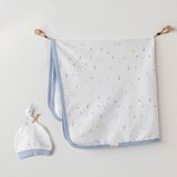 Erkek Bebek Battaniye Şapka Takım Blanket Hat Set 85X90