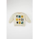 Erkek Bebek Bisiklet Yaka Baskılı Sweatshirt