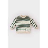 Erkek Bebek Bisiklet Yaka Çizgili Sweatshirt