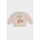 Erkek Bebek Bisiklet Yaka Yılbaşı Temalı Pelüş Sweatshirt