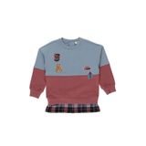 Erkek Bebek Blok Renkli Mavi Sweatshirt 6-12 Ay (68-74 cm)