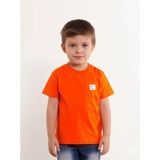 Erkek Bebek Cep Detaylı Basic T-Shirt - Turuncu - 4 Yaş