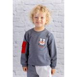 Erkek Bebek Cep Detaylı Sweatshirt - Antrasit Melanj - 9 - 12 Ay