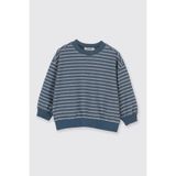 Erkek Bebek Çizgi Desenli Yumuşak Dokulu Petrol Sweatshirt 0-6 Ay (56-62 cm)