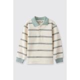 Erkek Bebek Çizgili Yakalı Ekru Sweatshirt 2 Yaş (92 cm)