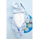 Erkek Bebek Çocuk Welsoft Peluş Tavşan Kulaklı Kışlık Tulum Mavi