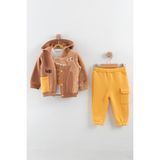 Erkek Bebek Dinazor Model Eşofman Takım (9-12-18 Ay) - Sarı - 12 Ay