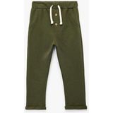 Erkek Bebek Düğmeli Pamuklu Rahat Kesim Basic Eşofman Altı (Aw 231) - Yeşil - Dropsuz - 2 - 3 Yaş