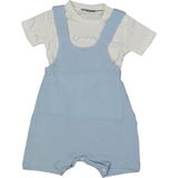 Erkek Bebek Ekru Bebe Mavisi Müslin Salopetli Takım - 1013643 - 6 - 9 Ay