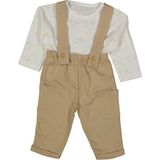 Erkek Bebek Ekru Kahve Ayıcık Baskılı Salopet Takım - 1013436 - 9 - 12 Ay
