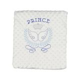 Erkek Bebek Ekru Mavi Prince Nakışlı Nohut Battaniye 80X90