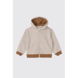 Erkek Bebek Fermuarlı Bej-Melanj Sweatshirt 0-6 Ay (56-62 cm)