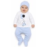 Erkek Bebek Fil Temalı Mavi Renk Beşli Hastane Çıkışı Zıbın Takımı (Mavi, 0-3 Ay)