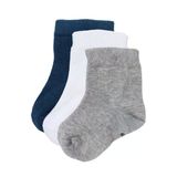 Erkek Bebek Gri Beyaz Laci Üçlü Çorap Set 12-18 Ay