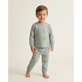 Erkek Bebek Gri Hayvan Desenli Pijama Takımı