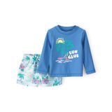 Erkek Bebek Güneş Koruyucu Mayo Set 6 Ay-24 Ay Mavi