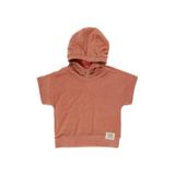 Erkek Bebek Havlu Dokulu Kapşonlu Oranj Sweatshirt 6-12 Ay (68-74 cm)