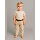 Erkek Bebek Kemerli Cepli Keten Pantolon - Krem - 18 - 24 Ay