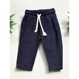 Erkek Bebek Keten Beli Lastikli Bol Paçalı Pantolon - Lacivert - 4 - 5 Yaş