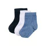 Erkek Bebek Laci Beyaz Mavi Üçlü Çorap Set 12-18 Ay