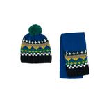 Erkek Bebek Mavi Atkı Bere Set 1-3 Yaş