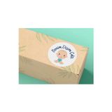 Erkek Bebek Mavi Renk Benim Dişim Çıktı Etiketi Yuvarlak Mat Sticker 4 Cm (40 Adet)