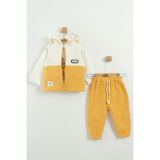 Erkek Bebek Mont ve Jogger Pantolon 3'lü Takım (9-12-18 Ay) - Hardal - 9 Ay