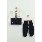 Erkek Bebek Mont ve Jogger Pantolon 3'lü Takım (9-12-18 Ay) - Lacivert
