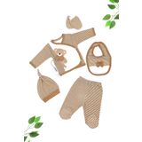 Erkek Bebek Pamuk Kumaş 5 Li Lüks Hastane Çıkışı Seti STL6732