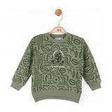 Erkek Bebek Pamuklu Iki Iplik Yazılı Desert Sweatshirt - Haki - 1 Yaş