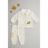 Erkek Bebek Pijama Takımı - 0 - 3 Ay - Beyaz
