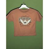 Erkek Bebek School Yazılı Pamuklu T-Shirt - Kahverengi - 18 - 24 Ay