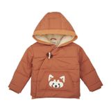 Erkek Bebek Tilki Aplikeli Kiremit Şişme Mont 0-6 Ay (56-62 cm)