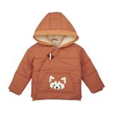 Erkek Bebek Tilki Aplikeli Lacivert Şişme Mont 0-6 Ay (56-62 cm)