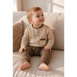 Erkek Bebek Triko Kazak Pantolon Takım 23124 - 6 - 12 Ay - Bej