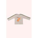 Erkek Bebek Uzun Kollu Baskılı Bej Tişört 0-6 Ay (56-62 cm)