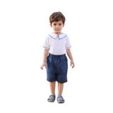 Erkek Bebek Yaka Detaylı Beyaz Tişört 5 Yaş (110 cm)