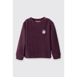Erkek Bebek Yakası Düğmeli Bordo-Melanj Sweatshirt 6-12 Ay (68-74 cm)