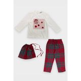 Erkek Bebek Yılbaşı Temalı Kırmızı Pijama Takımı 0-6 Ay (56-62 cm)
