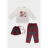 Erkek Bebek Yılbaşı Temalı Kırmızı Pijama Takımı