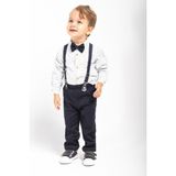 Erkek Bebek&çocuk Salopet Takım Gömlek Pantolon Papyon - 18 - 24 Ay - Beyaz - Lacivert