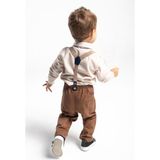 Erkek Bebek&çocuk Takım Elbise Papyon ve Salopetli 4'lü Set - 4 Yaş - Beyaz - Camel