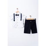 Erkek Bebek&çocuk Yazlık Salopet Takım Elbise 4'lü Set - 7 Yaş - Lacivert