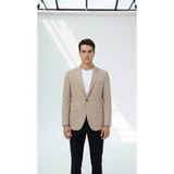 Erkek Bej Blazer Ceket – Slim Fit, Tek Düğmeli, Şık Spor-Klasik Model