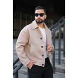 Erkek Bej Kaşe Kaban - M - 0019-Bej