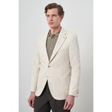 Erkek Bej Keten Trend Slim Fit Mono Yaka Ceket - 6 Drop - 50