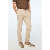 Erkek Bej Pamuk Trend Düz Slim Fit Chino Pantolon